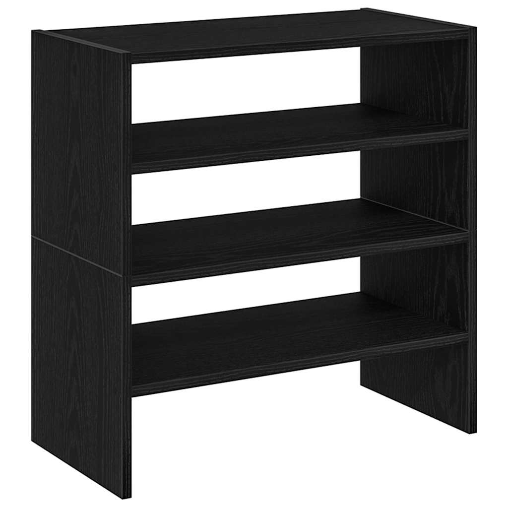 Schoenenrekken 2 st stapelbaar 60x30x30,5 cm zwart eikenkleurig is nu te koop bij PeponiXL, paradijselijk wonen!