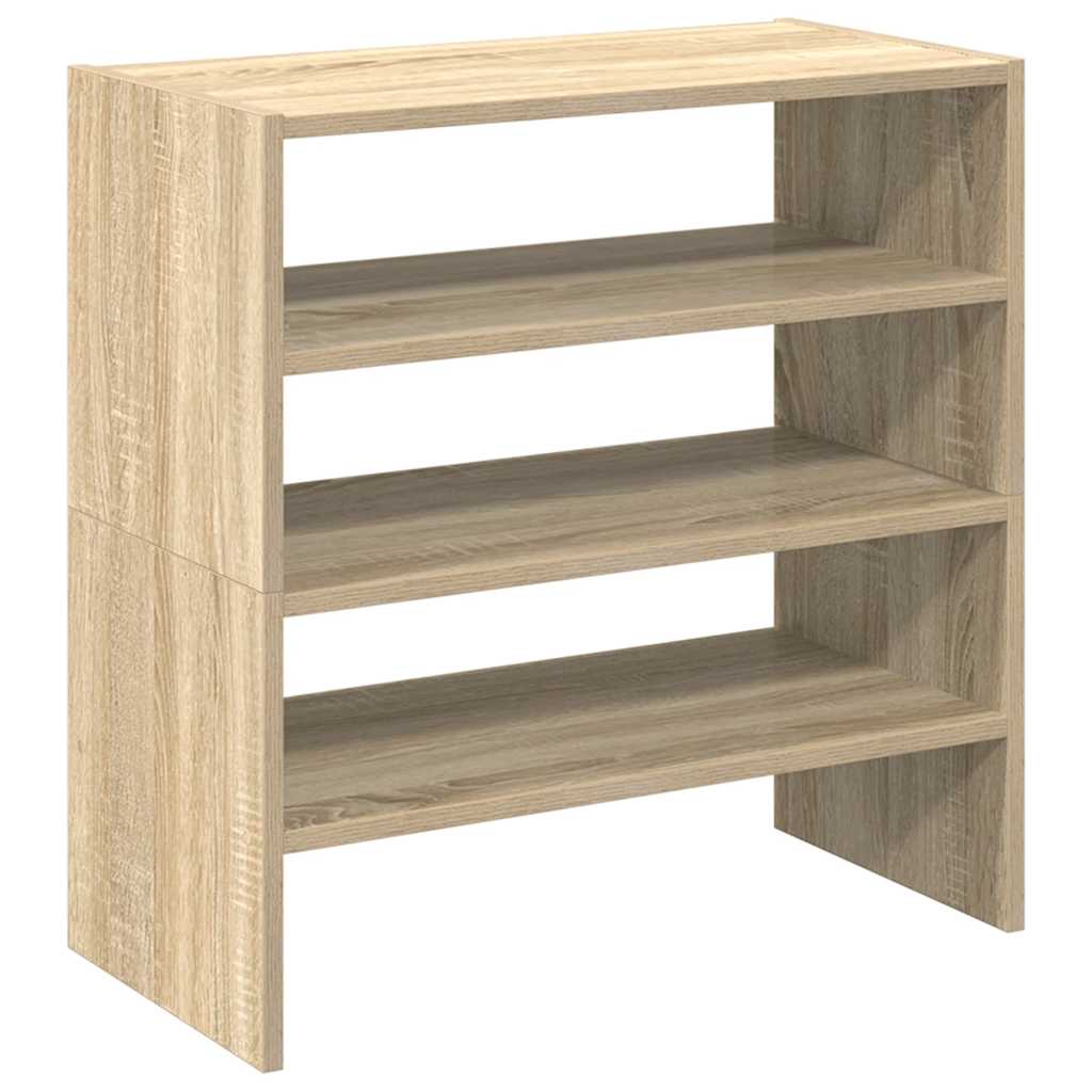 Schoenenrekken 2 st stapelbaar 60x30x30,5 cm sonoma eikenkleur is nu te koop bij PeponiXL, paradijselijk wonen!