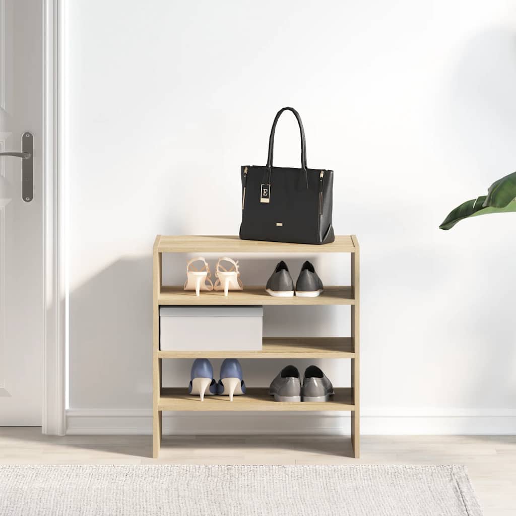 Schoenenrekken 2 st stapelbaar 60x30x30,5 cm sonoma eikenkleur is nu te koop bij PeponiXL, paradijselijk wonen!