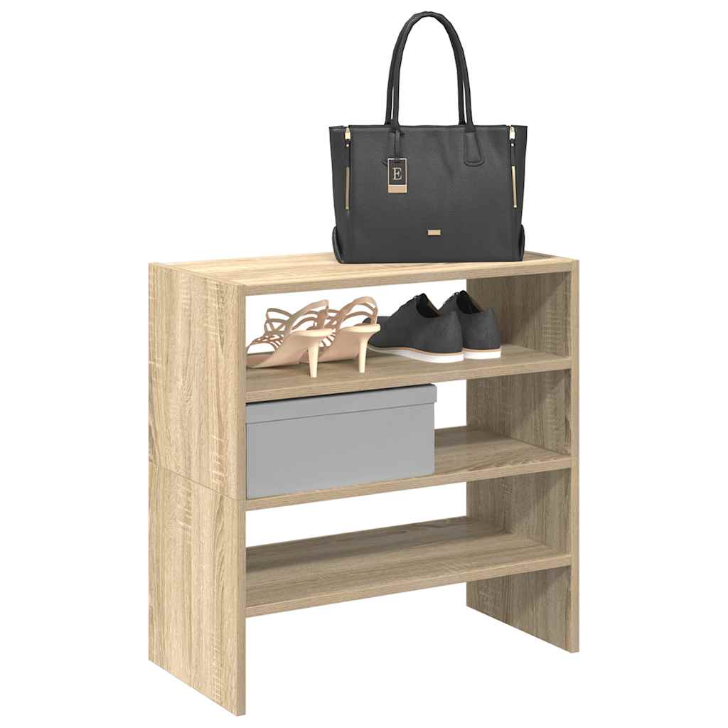 Schoenenrekken 2 st stapelbaar 60x30x30,5 cm sonoma eikenkleur is nu te koop bij PeponiXL, paradijselijk wonen!