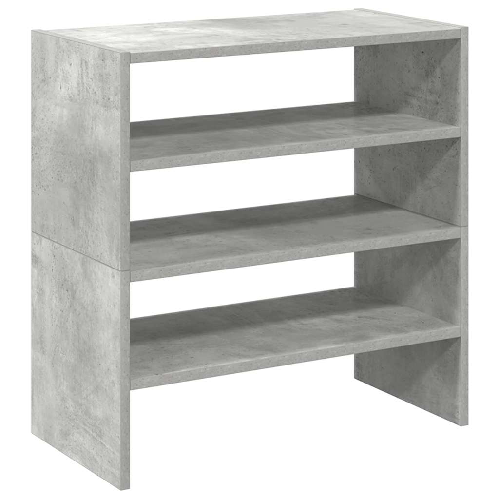 Schoenenrekken 2 st stapelbaar 60x30x30,5 cm betongrijs is nu te koop bij PeponiXL, paradijselijk wonen!