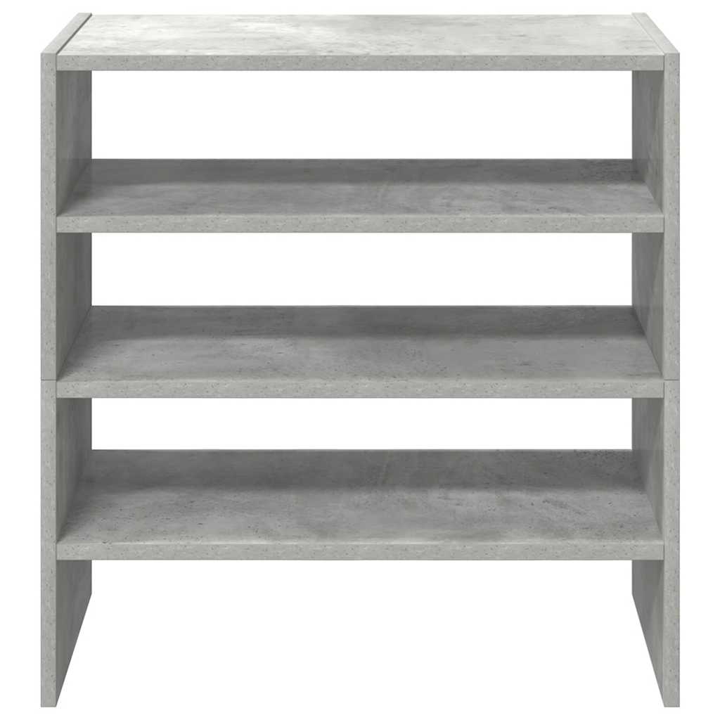 Schoenenrekken 2 st stapelbaar 60x30x30,5 cm betongrijs is nu te koop bij PeponiXL, paradijselijk wonen!