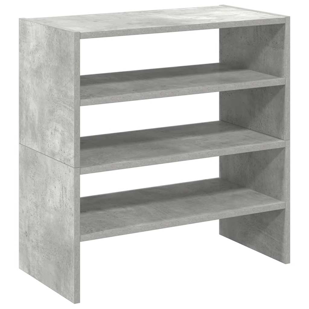 Schoenenrekken 2 st stapelbaar 60x30x30,5 cm betongrijs is nu te koop bij PeponiXL, paradijselijk wonen!