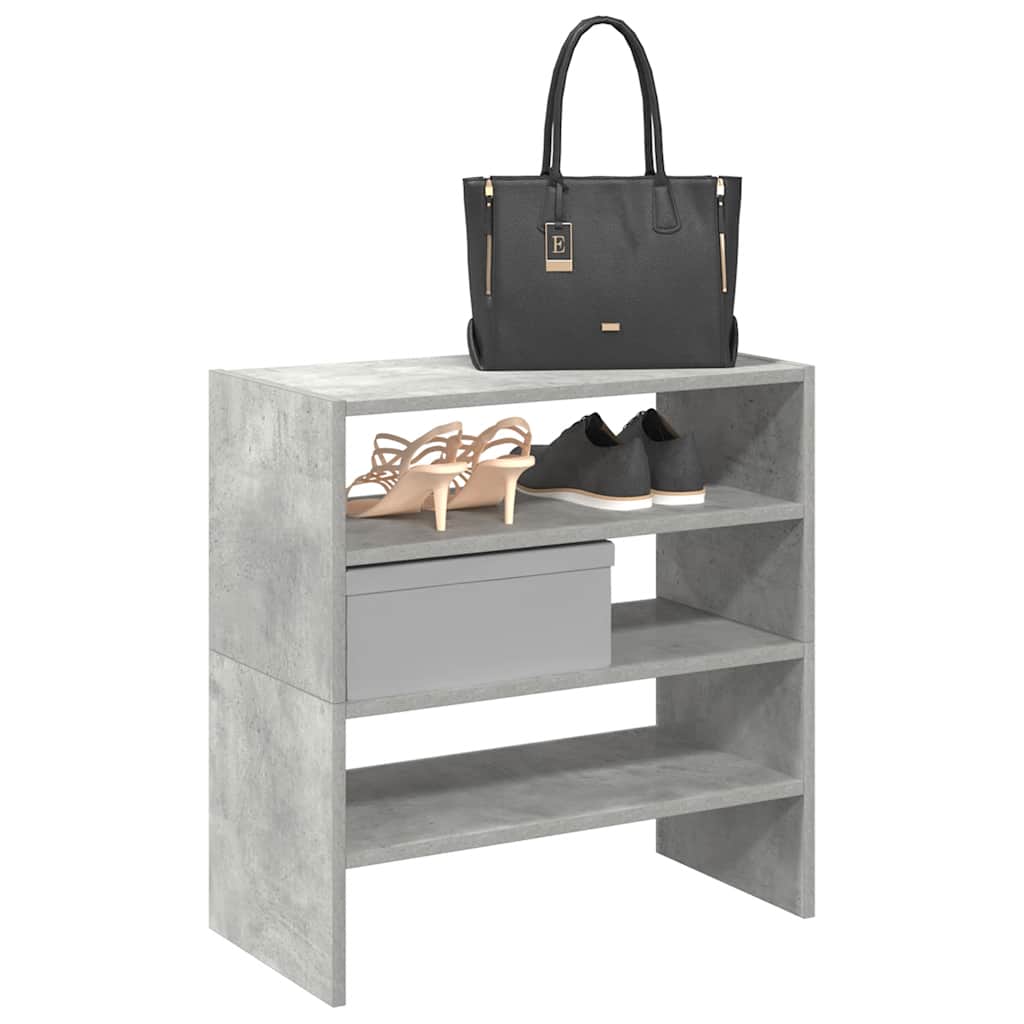 Schoenenrekken 2 st stapelbaar 60x30x30,5 cm betongrijs is nu te koop bij PeponiXL, paradijselijk wonen!