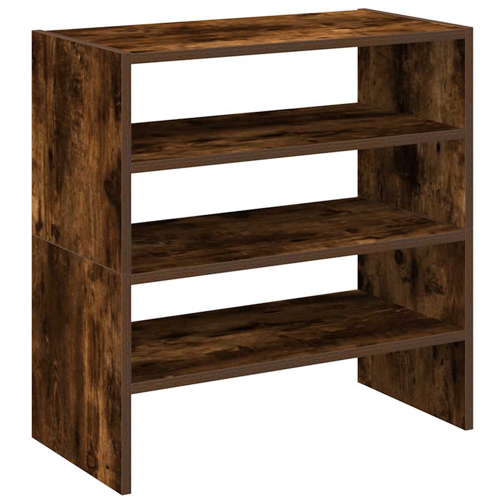 Schoenenrekken 2 st stapelbaar 60x30x30,5 cm gerookt eikenkleur is nu te koop bij PeponiXL, paradijselijk wonen!