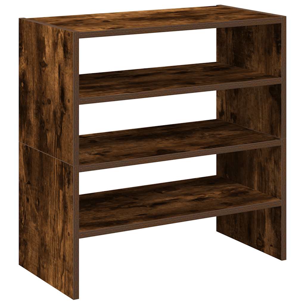 Schoenenrekken 2 st stapelbaar 60x30x30,5 cm gerookt eikenkleur is nu te koop bij PeponiXL, paradijselijk wonen!
