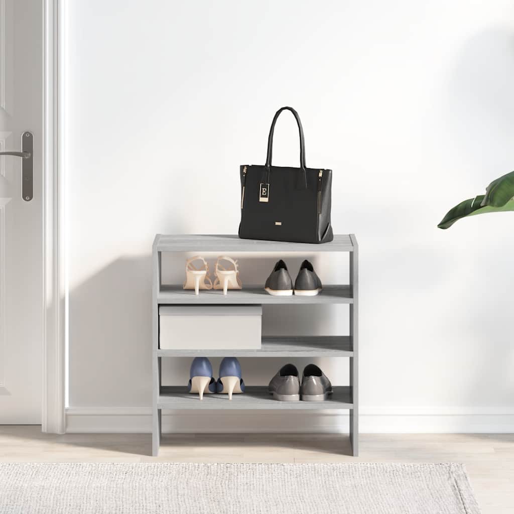 Schoenenrekken 2 st stapelbaar 60x30x30,5 cm grijs sonoma eiken is nu te koop bij PeponiXL, paradijselijk wonen!