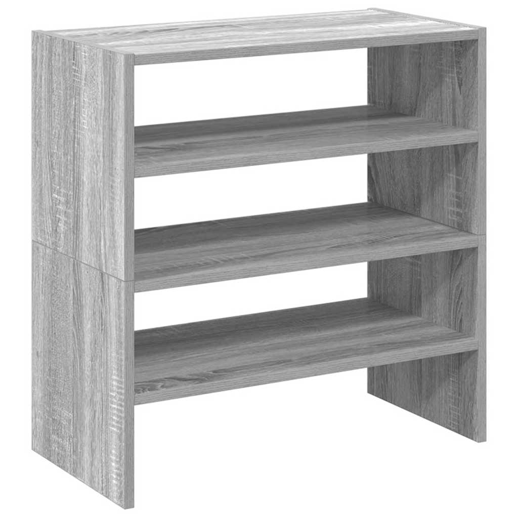 Schoenenrekken 2 st stapelbaar 60x30x30,5 cm grijs sonoma eiken is nu te koop bij PeponiXL, paradijselijk wonen!