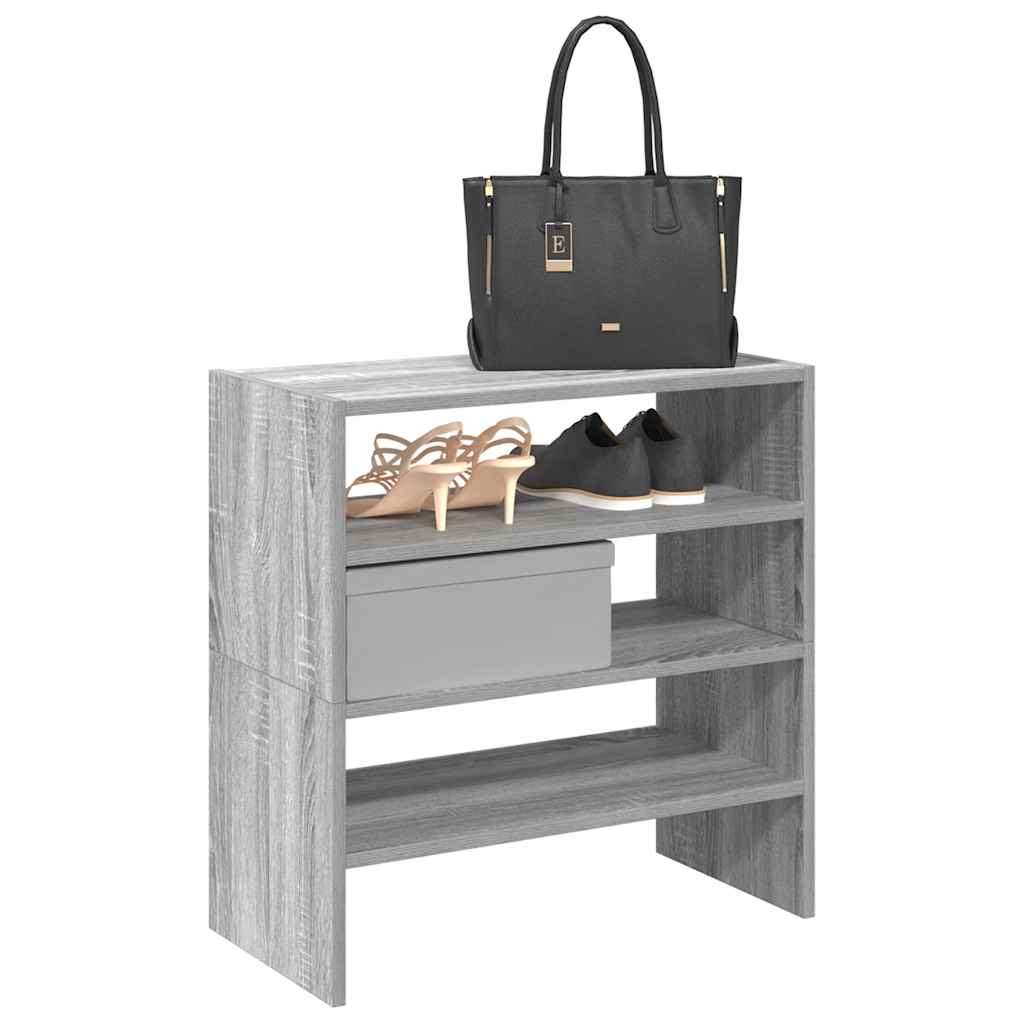 Schoenenrekken 2 st stapelbaar 60x30x30,5 cm grijs sonoma eiken is nu te koop bij PeponiXL, paradijselijk wonen!