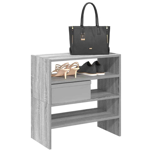 Schoenenrekken 2 st stapelbaar 60x30x30,5 cm grijs sonoma eiken is nu te koop bij PeponiXL, paradijselijk wonen!