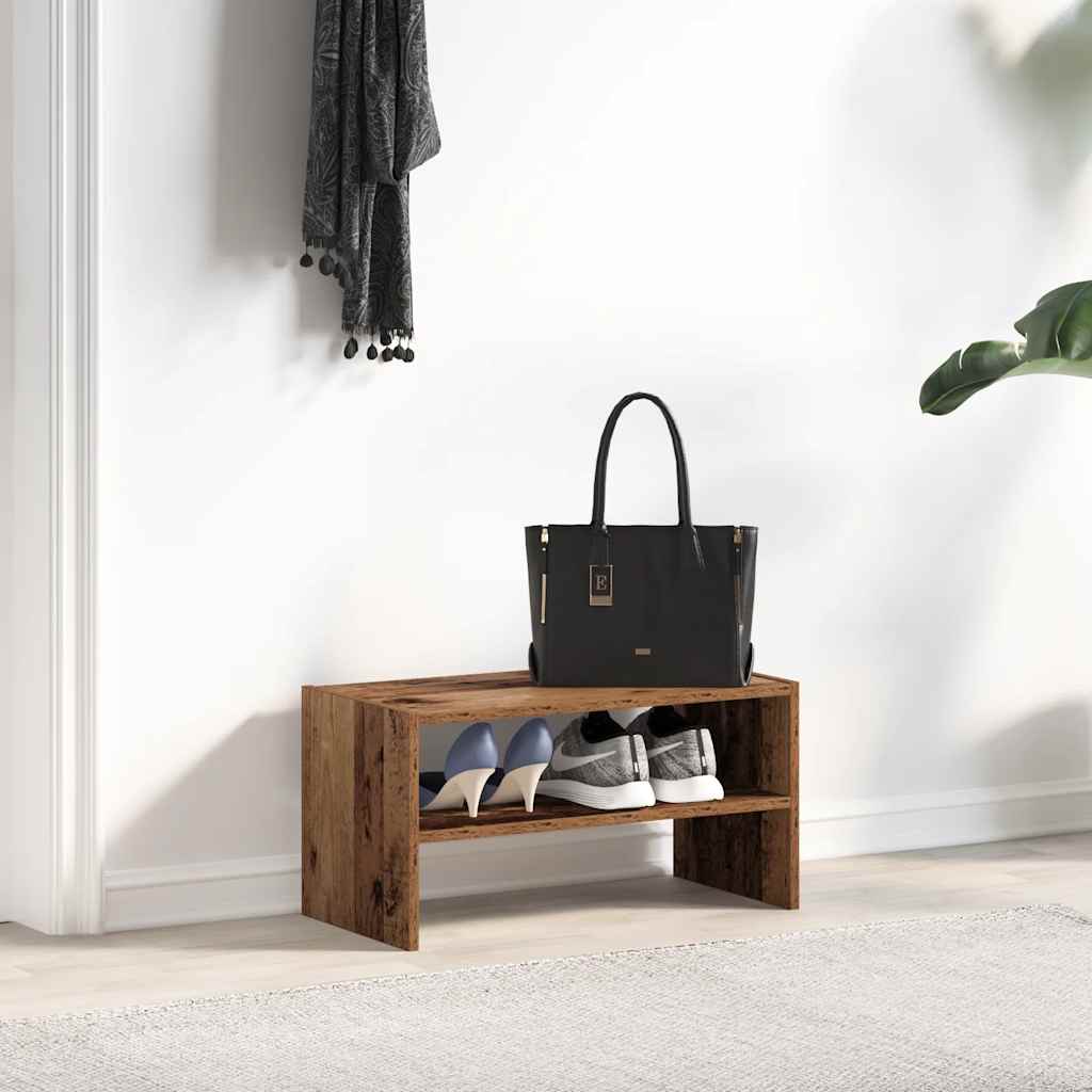 Schoenenrek stapelbaar 60x30x30,5 cm oud houtkleurig is nu te koop bij PeponiXL, paradijselijk wonen!