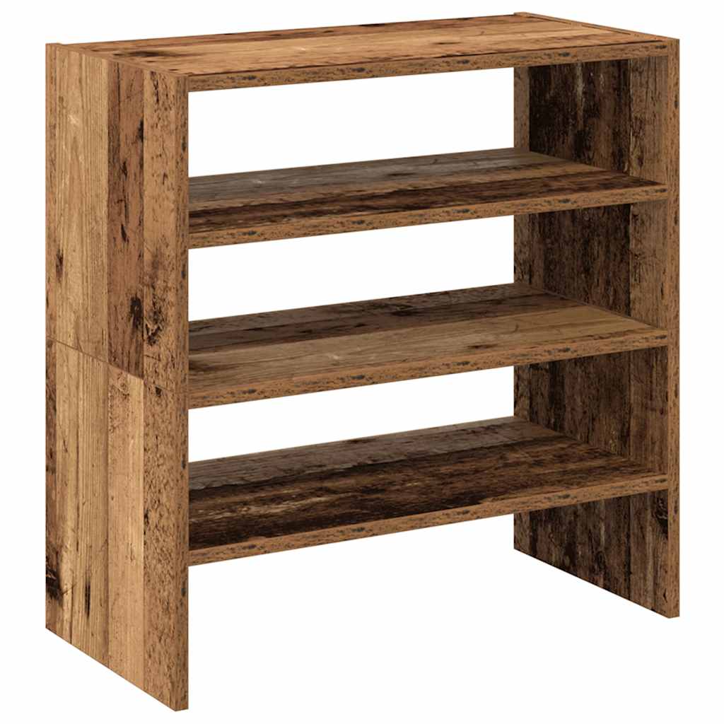 Schoenenrekken 2 st stapelbaar 60x30x30,5 cm oud houtkleurig is nu te koop bij PeponiXL, paradijselijk wonen!