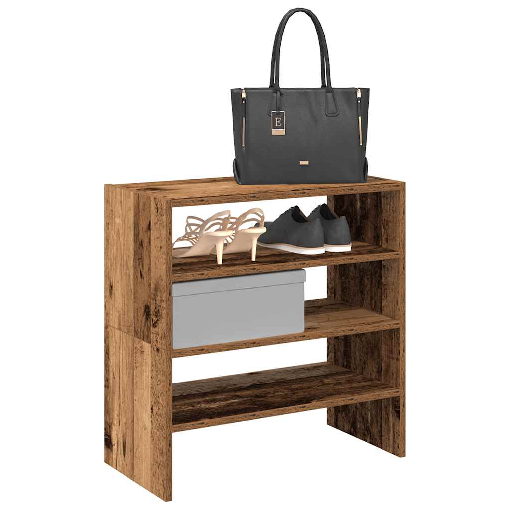 Schoenenrekken 2 st stapelbaar 60x30x30,5 cm oud houtkleurig is nu te koop bij PeponiXL, paradijselijk wonen!