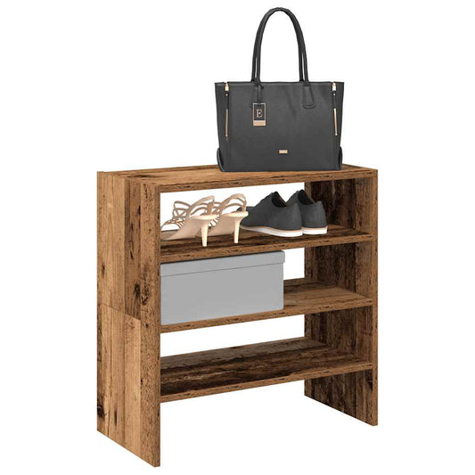 Schoenenrekken 2 st stapelbaar 60x30x30,5 cm oud houtkleurig is nu te koop bij PeponiXL, paradijselijk wonen!