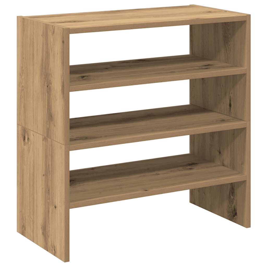 Schoenenrekken 2 st stapelbaar 60x30x30,5 cm artisanaal eiken is nu te koop bij PeponiXL, paradijselijk wonen!