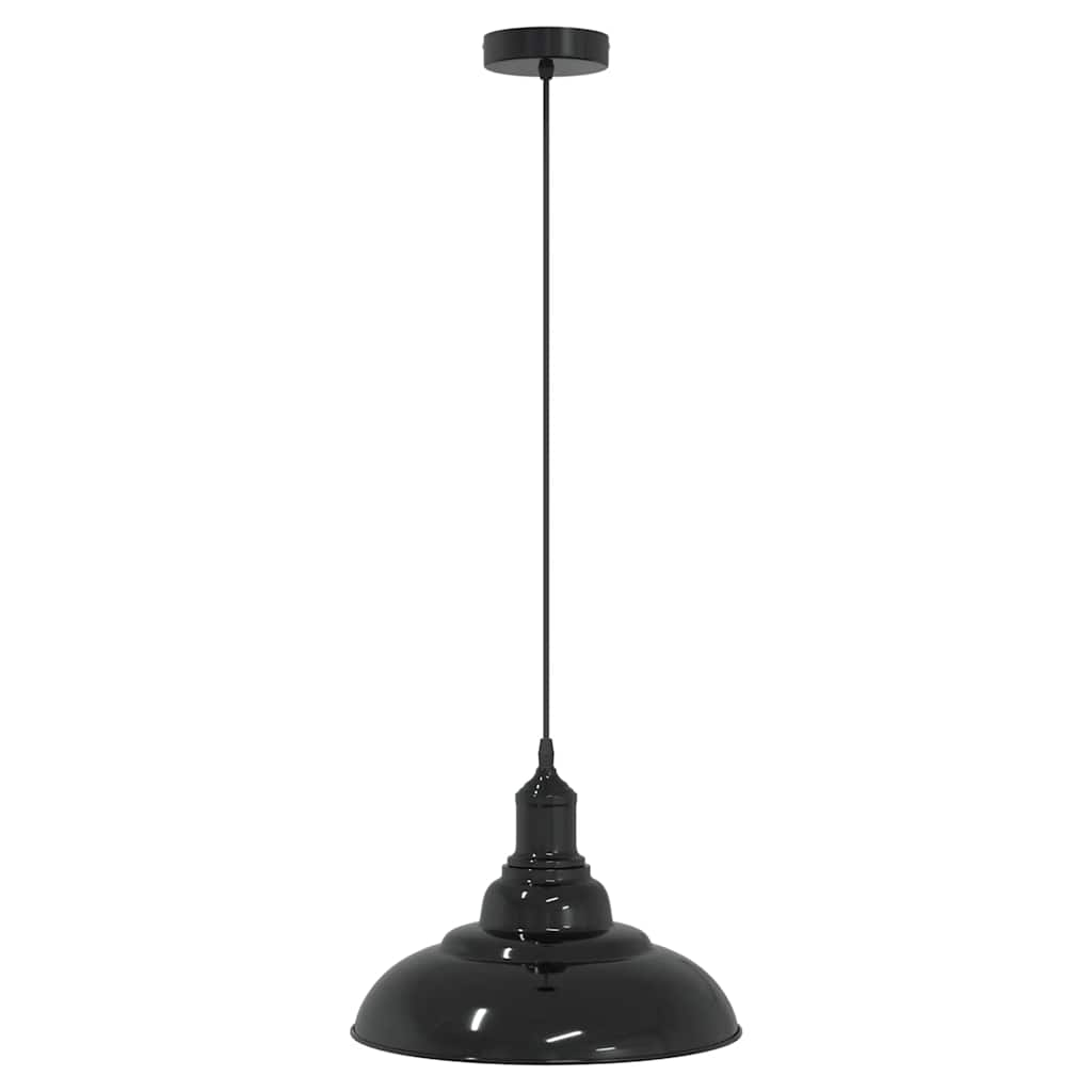 Hanglamp in hoogte verstelbaar E27 Ø31 cm metaal glanzend zwart is nu te koop bij PeponiXL, paradijselijk wonen!