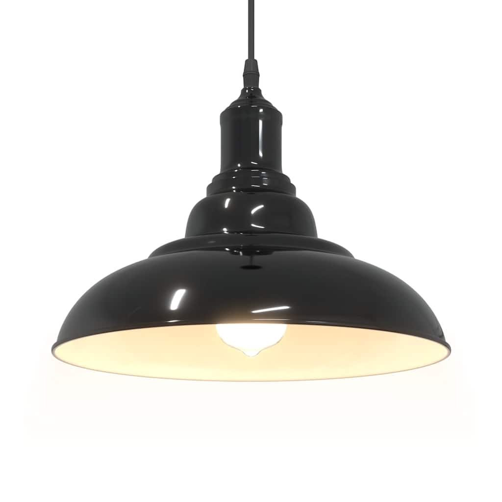 Hanglamp in hoogte verstelbaar E27 Ø31 cm metaal glanzend zwart is nu te koop bij PeponiXL, paradijselijk wonen!