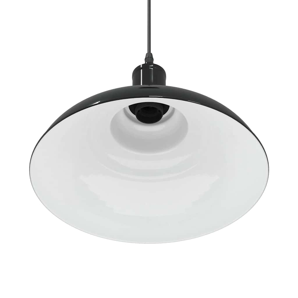 Hanglamp in hoogte verstelbaar E27 Ø31 cm metaal glanzend zwart is nu te koop bij PeponiXL, paradijselijk wonen!