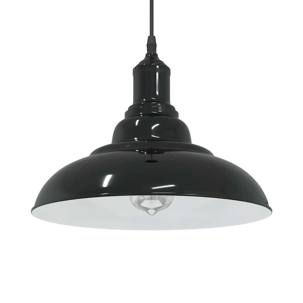 Hanglamp in hoogte verstelbaar E27 Ø31 cm metaal glanzend zwart is nu te koop bij PeponiXL, paradijselijk wonen!