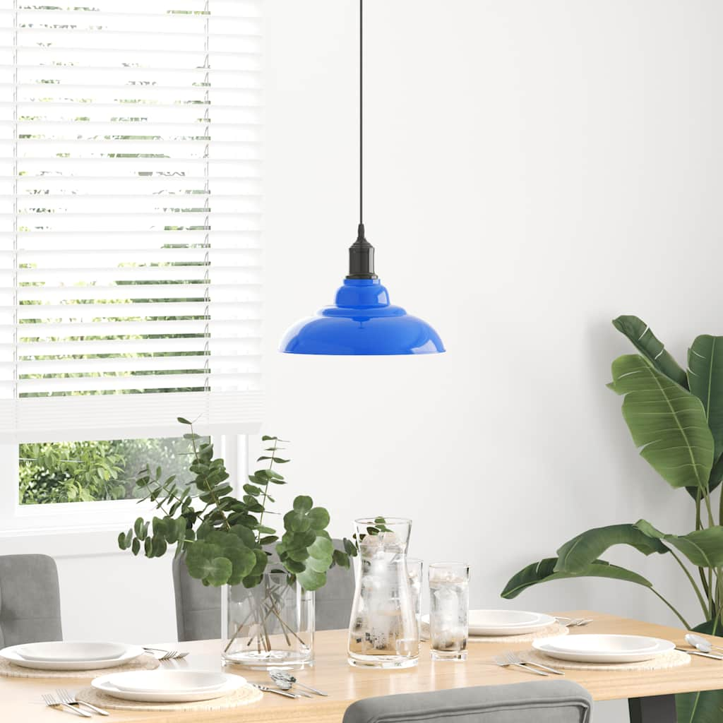 Hanglamp in hoogte verstelbaar E27 Ø31 cm metaal donkerblauw is nu te koop bij PeponiXL, paradijselijk wonen!