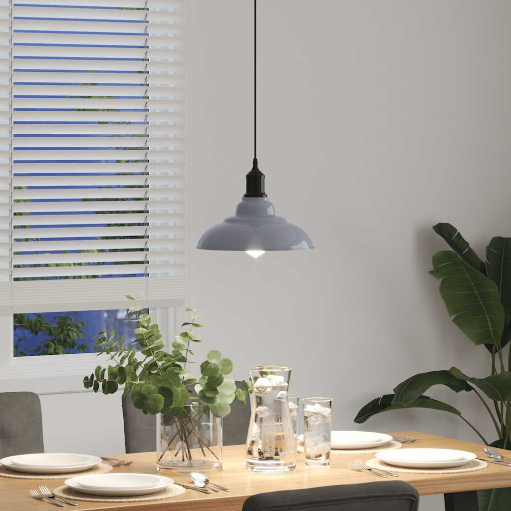 Hanglamp in hoogte verstelbaar E27 Ø31 cm metaal glanzend grijs is nu te koop bij PeponiXL, paradijselijk wonen!