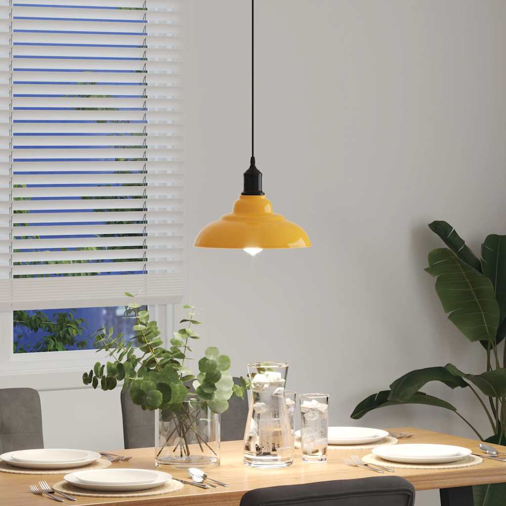 Hanglamp in hoogte verstelbaar E27 Ø31 cm metaal glanzend geel is nu te koop bij PeponiXL, paradijselijk wonen!