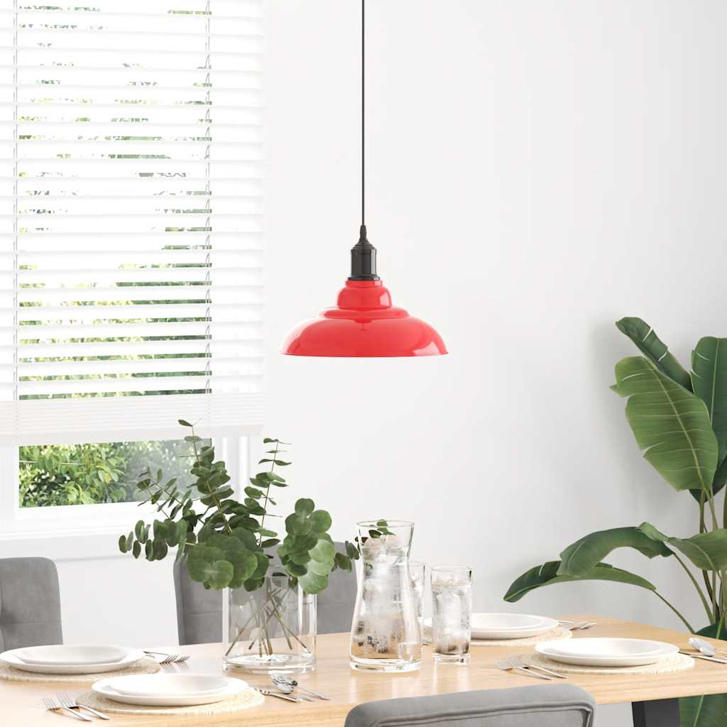 Hanglamp in hoogte verstelbaar E27 Ø31 cm metaal glanzend rood is nu te koop bij PeponiXL, paradijselijk wonen!