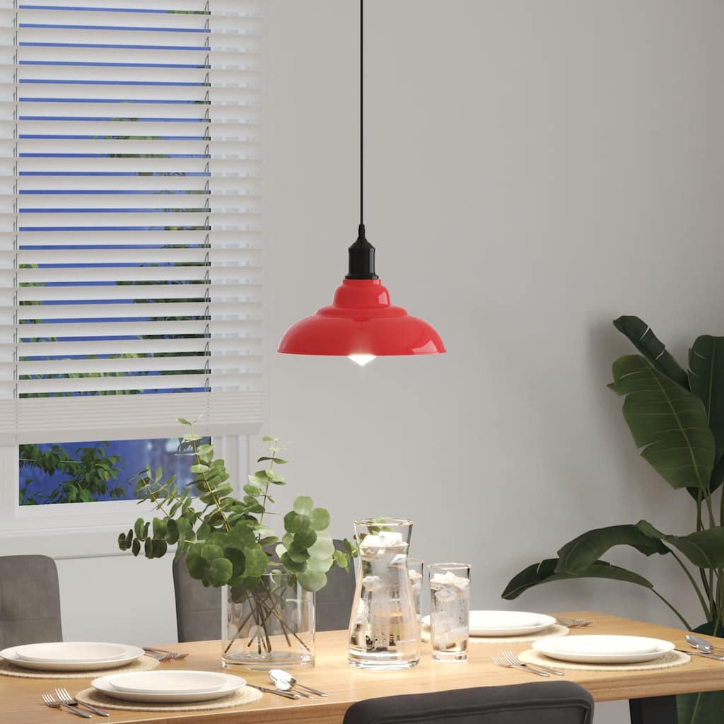 Hanglamp in hoogte verstelbaar E27 Ø31 cm metaal glanzend rood is nu te koop bij PeponiXL, paradijselijk wonen!