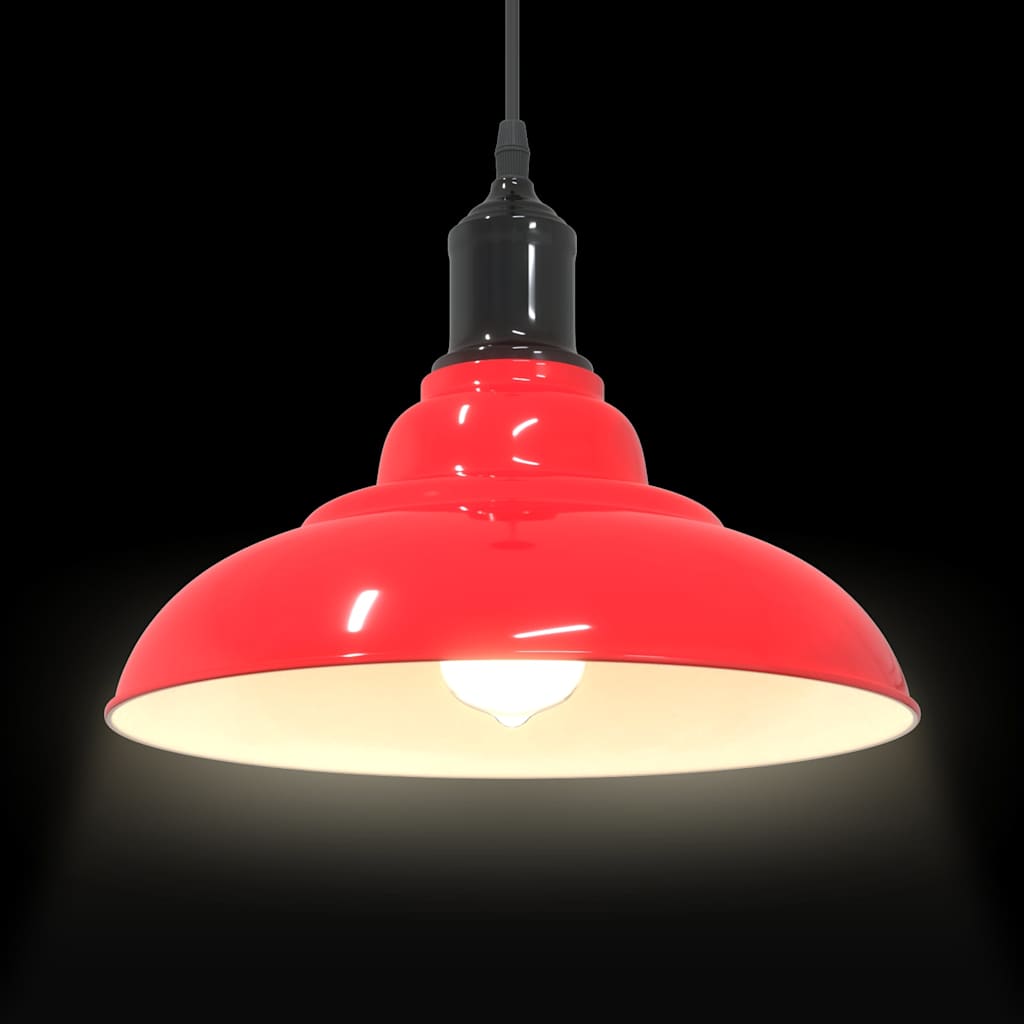 Hanglamp in hoogte verstelbaar E27 Ø31 cm metaal glanzend rood is nu te koop bij PeponiXL, paradijselijk wonen!