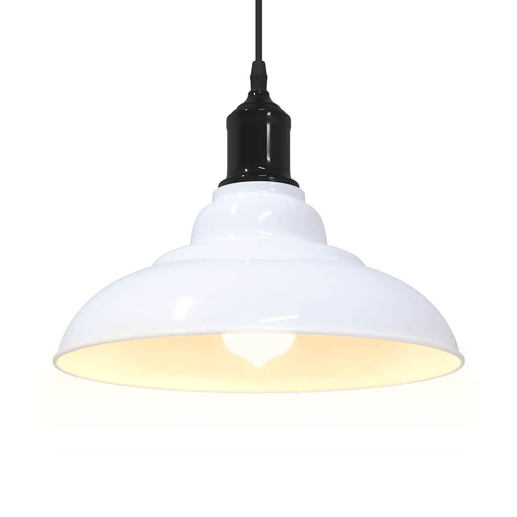 Hanglamp in hoogte verstelbaar E27 Ø31 cm metaal glanzend wit is nu te koop bij PeponiXL, paradijselijk wonen!