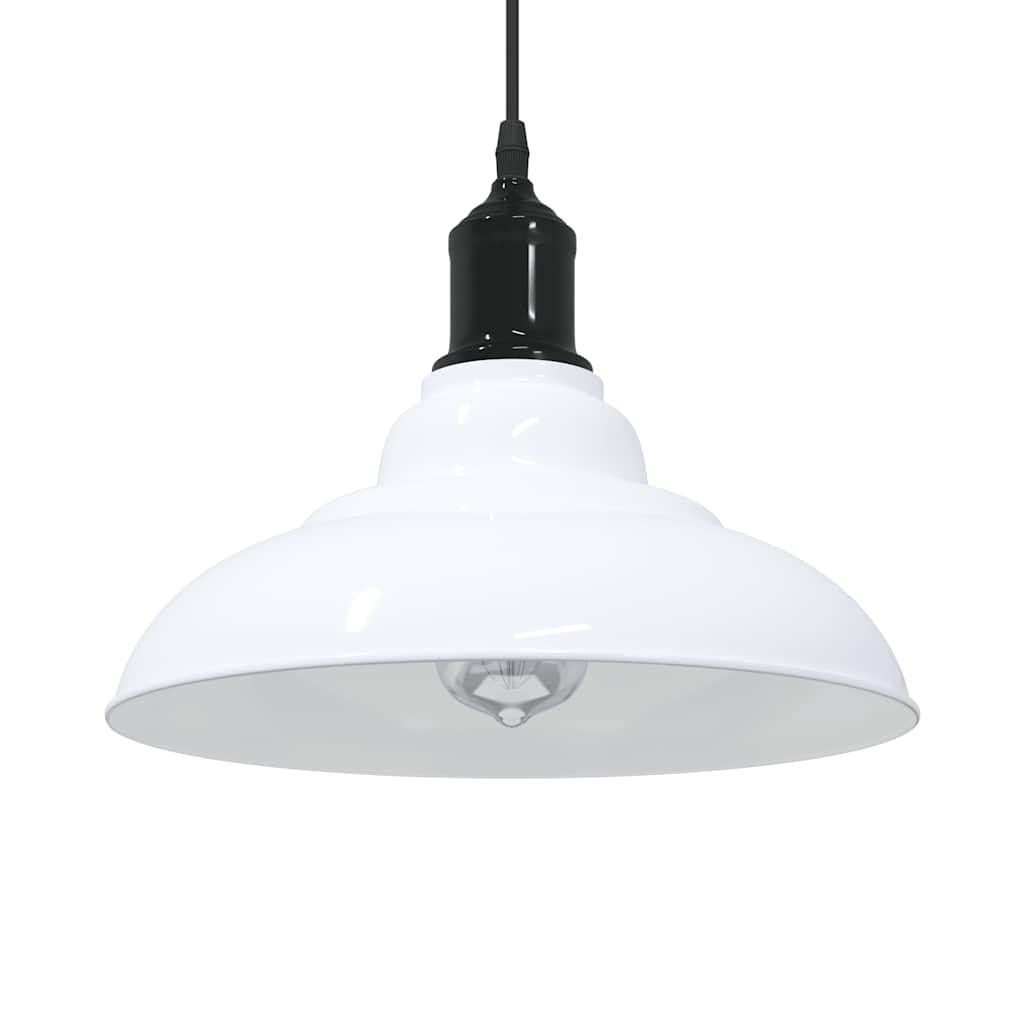 Hanglamp in hoogte verstelbaar E27 Ø31 cm metaal glanzend wit is nu te koop bij PeponiXL, paradijselijk wonen!