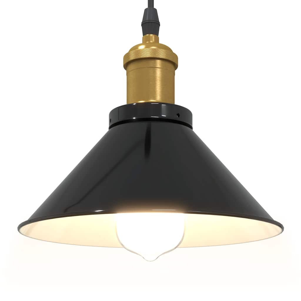 Hanglamp in hoogte verstelbaar E27 Ø22 cm metaal glanzend zwart is nu te koop bij PeponiXL, paradijselijk wonen!