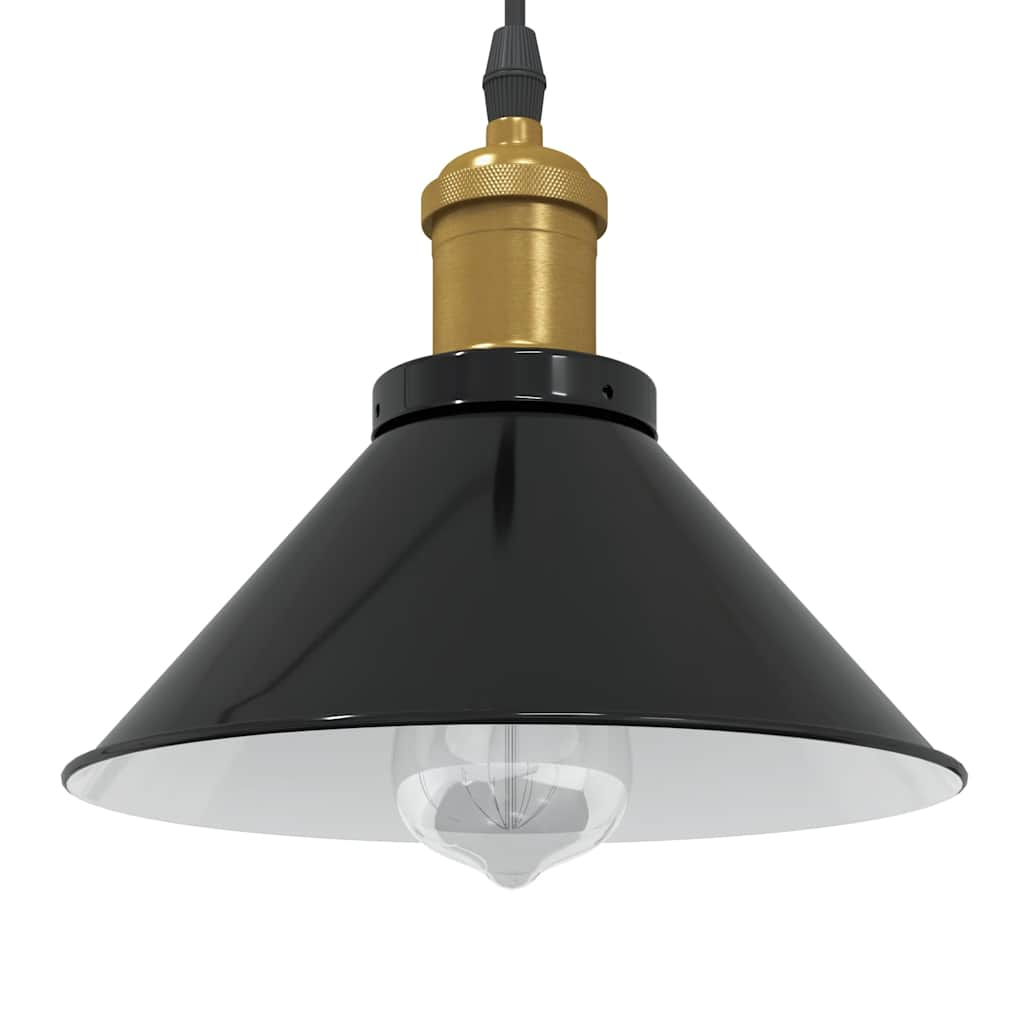 Hanglamp in hoogte verstelbaar E27 Ø22 cm metaal glanzend zwart is nu te koop bij PeponiXL, paradijselijk wonen!