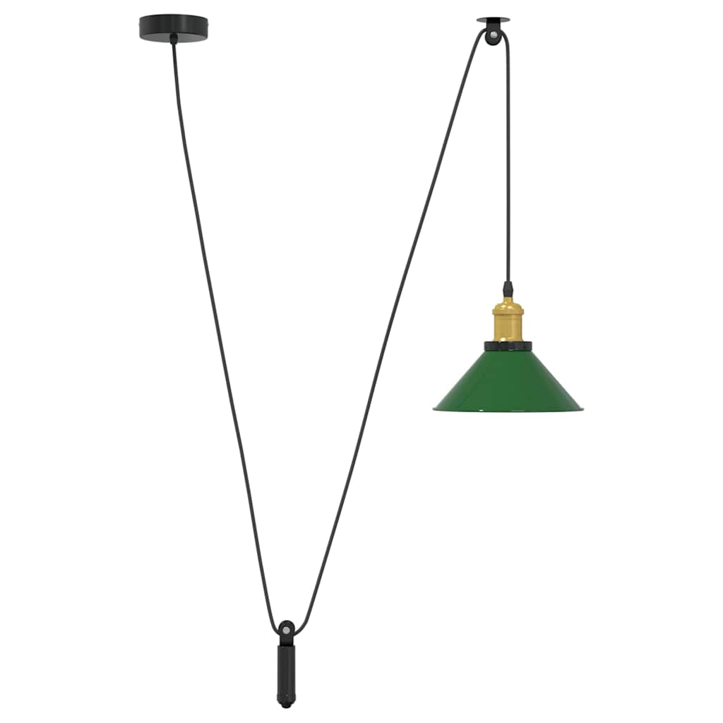 Hanglamp in hoogte verstelbaar E27 Ø22 cm metaal glanzend groen is nu te koop bij PeponiXL, paradijselijk wonen!