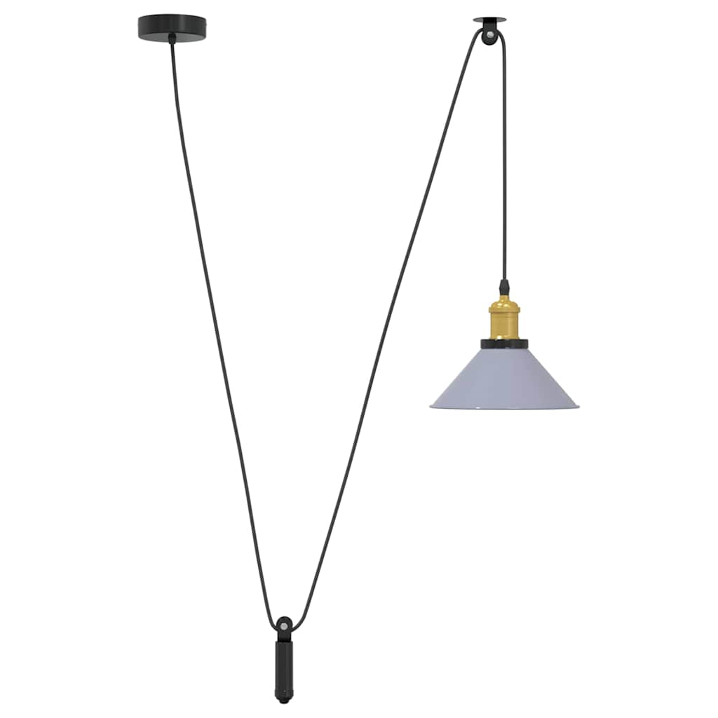 Hanglamp in hoogte verstelbaar E27 Ø22 cm metaal glanzend grijs is nu te koop bij PeponiXL, paradijselijk wonen!