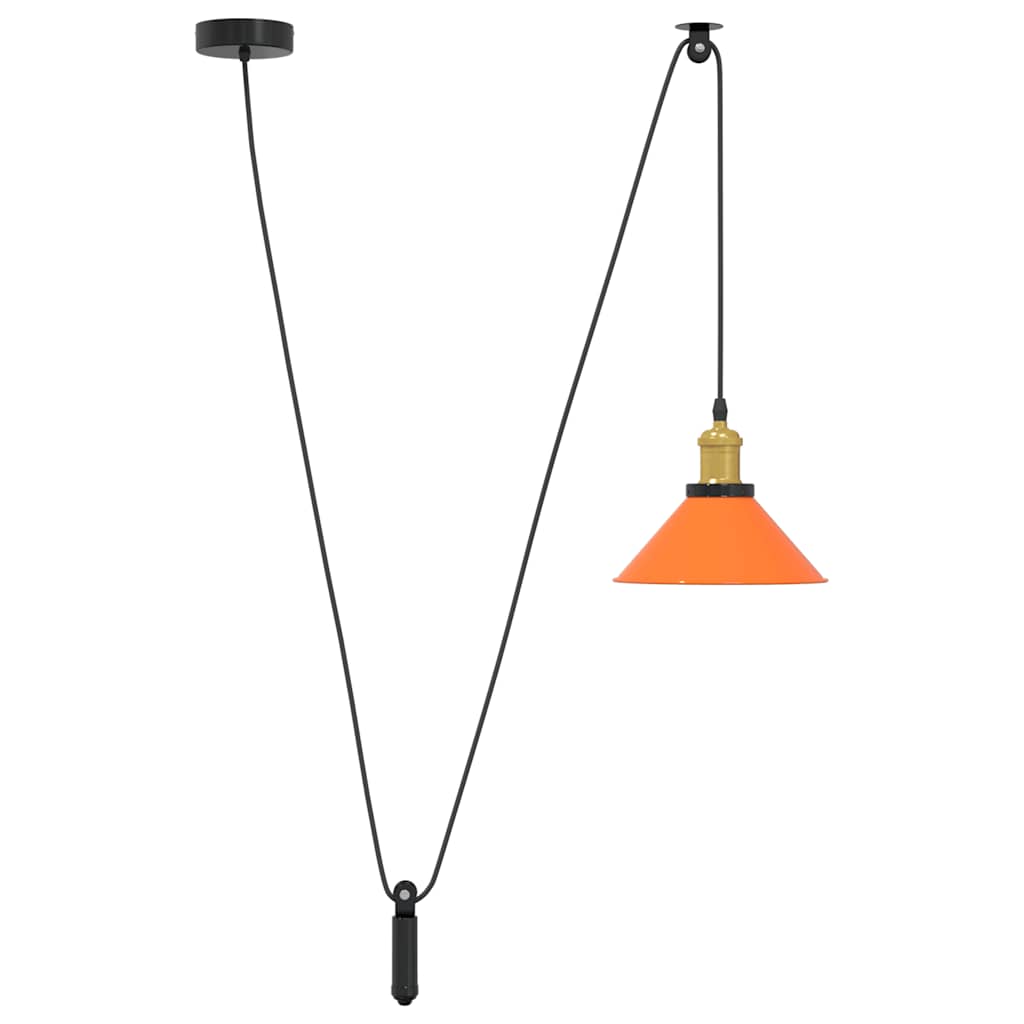 Hanglamp in hoogte verstelbaar E27 Ø22cm metaal glanzend oranje is nu te koop bij PeponiXL, paradijselijk wonen!