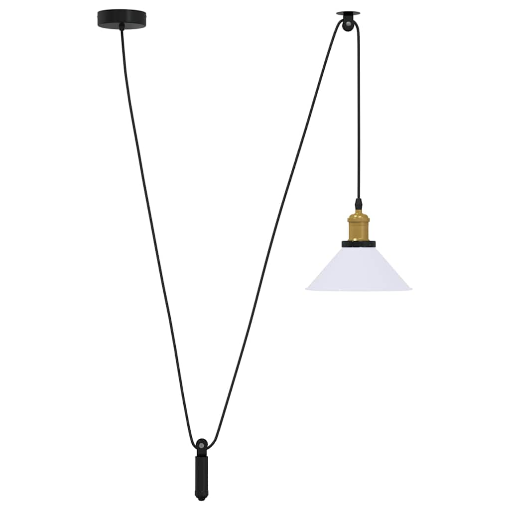 Hanglamp in hoogte verstelbaar E27 Ø22 cm metaal glanzend wit is nu te koop bij PeponiXL, paradijselijk wonen!