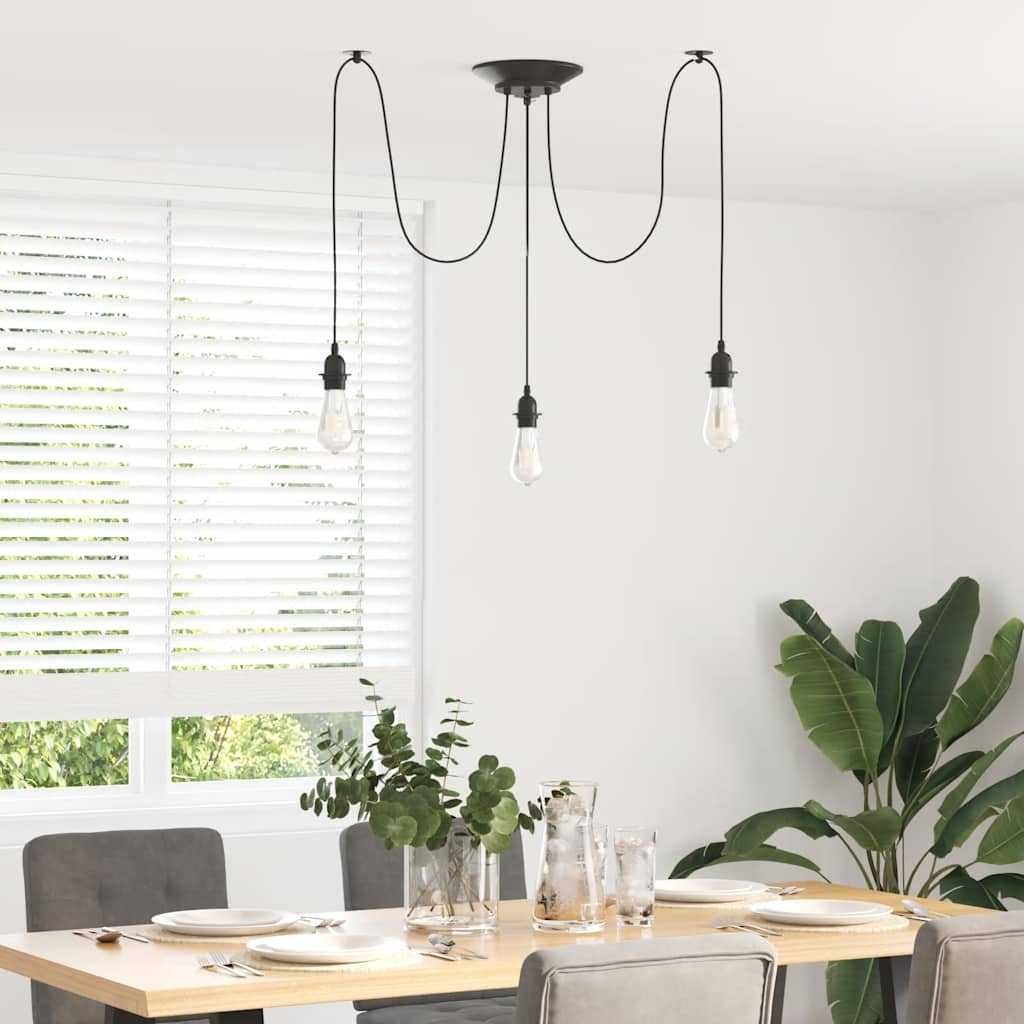 Hanglamp met 3 lamphouders E27 metaal zwart is nu te koop bij PeponiXL, paradijselijk wonen!