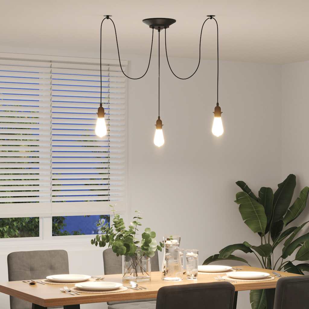 Hanglamp met 3 lamphouders E27 metaal zwart is nu te koop bij PeponiXL, paradijselijk wonen!