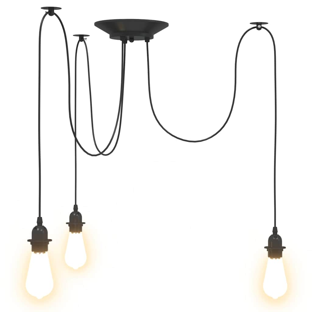 Hanglamp met 3 lamphouders E27 metaal zwart is nu te koop bij PeponiXL, paradijselijk wonen!