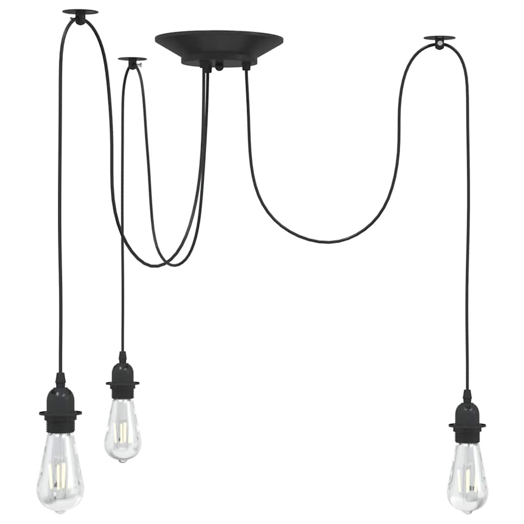 Hanglamp met 3 lamphouders E27 metaal zwart is nu te koop bij PeponiXL, paradijselijk wonen!