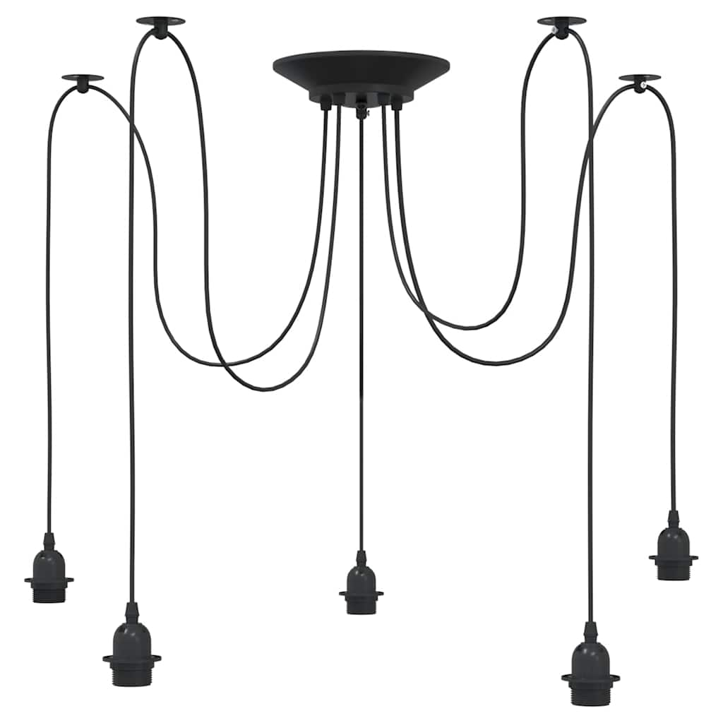 Hanglamp met 5 lamphouders E27 metaal zwart is nu te koop bij PeponiXL, paradijselijk wonen!