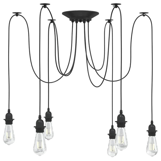 Hanglamp met 6 lamphouders E27 metaal zwart is nu te koop bij PeponiXL, paradijselijk wonen!