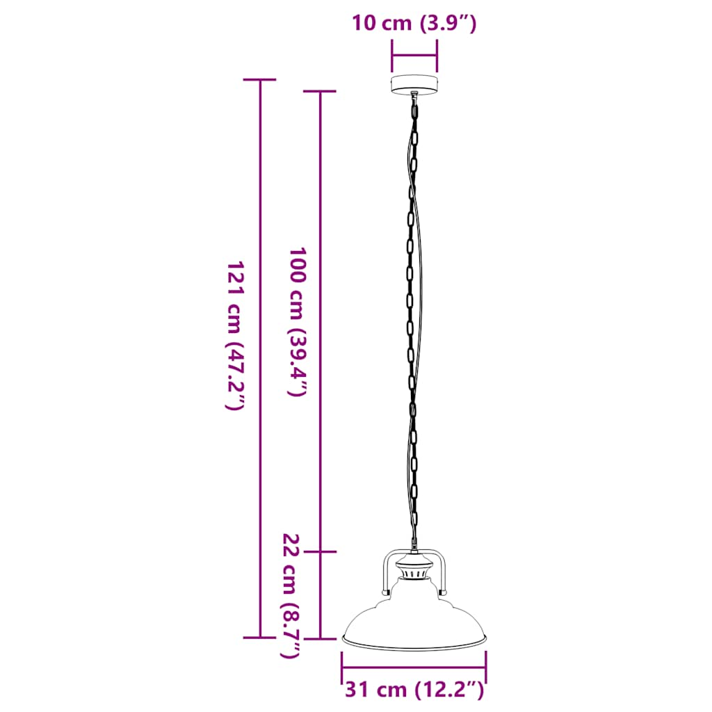 Hanglamp E27 Ø 31 cm ijzer zwart is nu te koop bij PeponiXL, paradijselijk wonen!