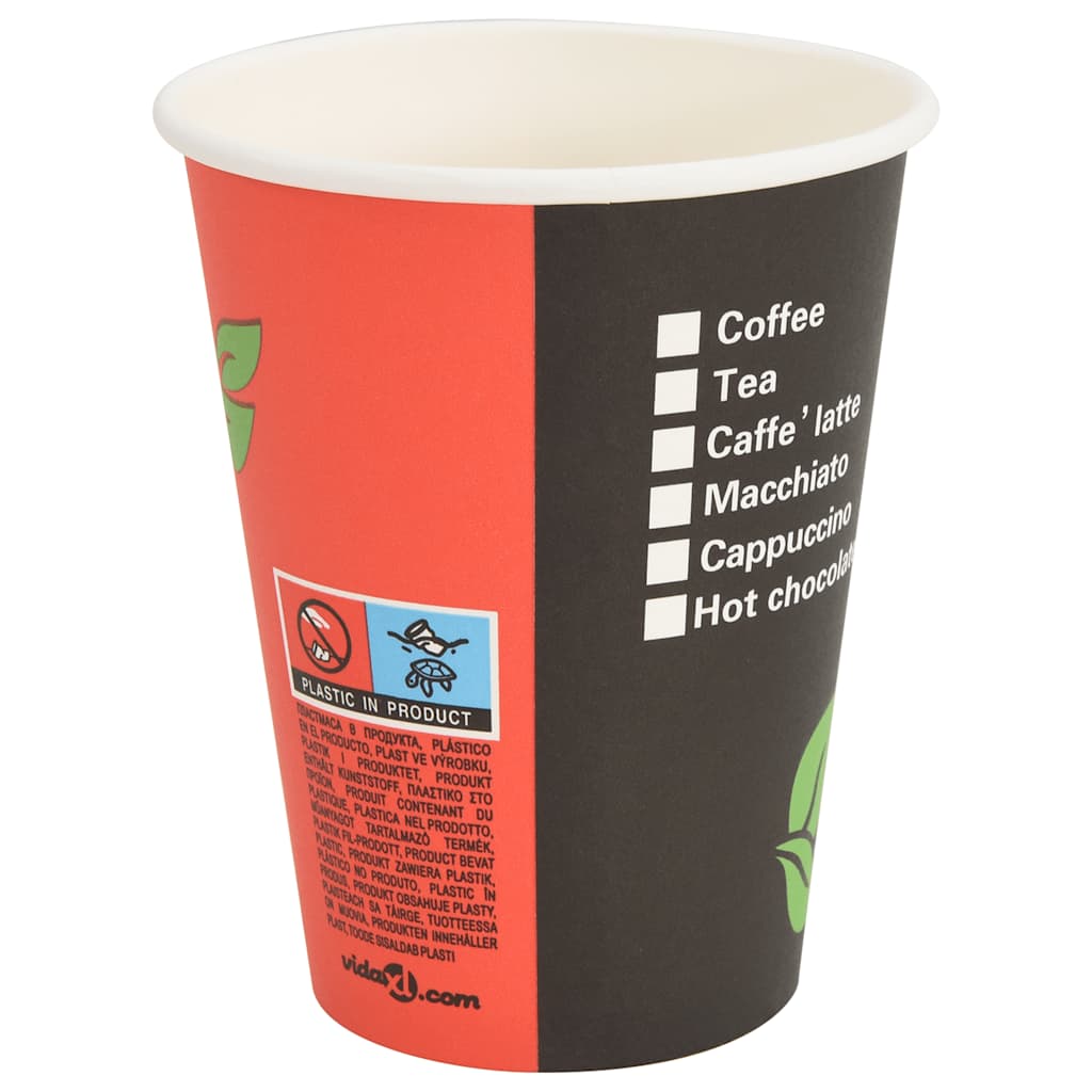 Papieren koffiekopjes 1000 st 12oz 300 ml rood en zwart is nu te koop bij PeponiXL, paradijselijk wonen!