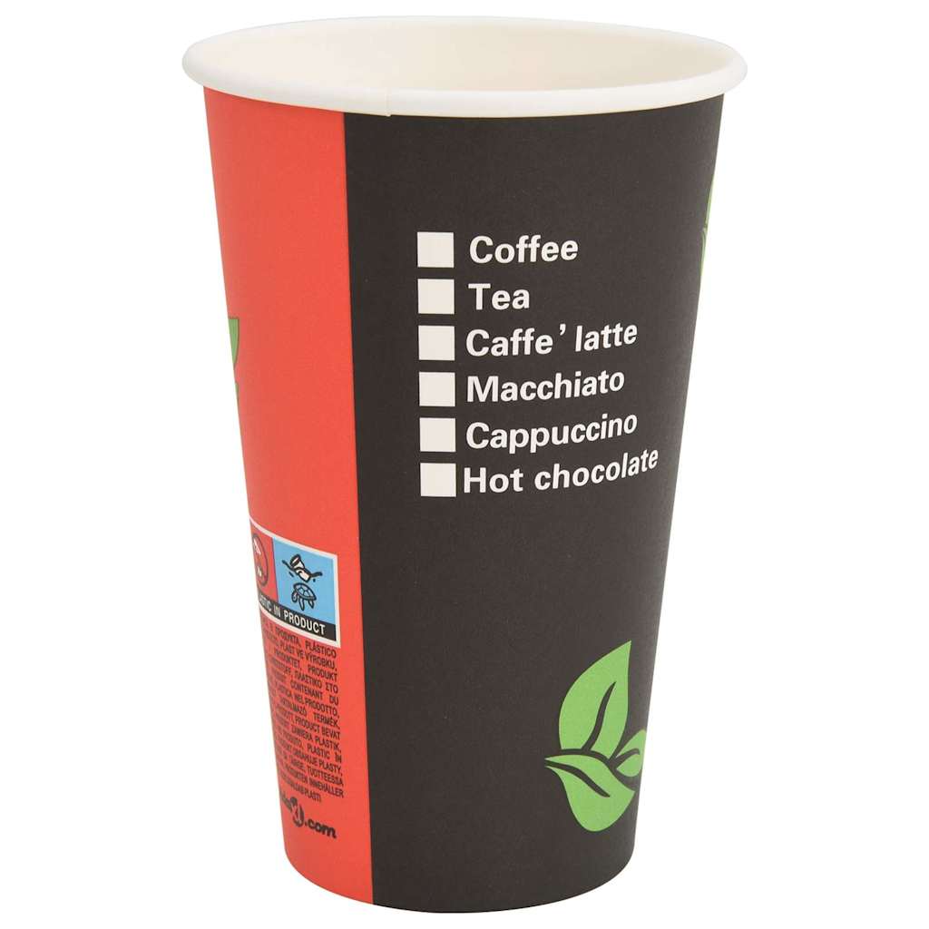 Papieren koffiekopjes 1000 st 16oz 400 ml rood en zwart is nu te koop bij PeponiXL, paradijselijk wonen!