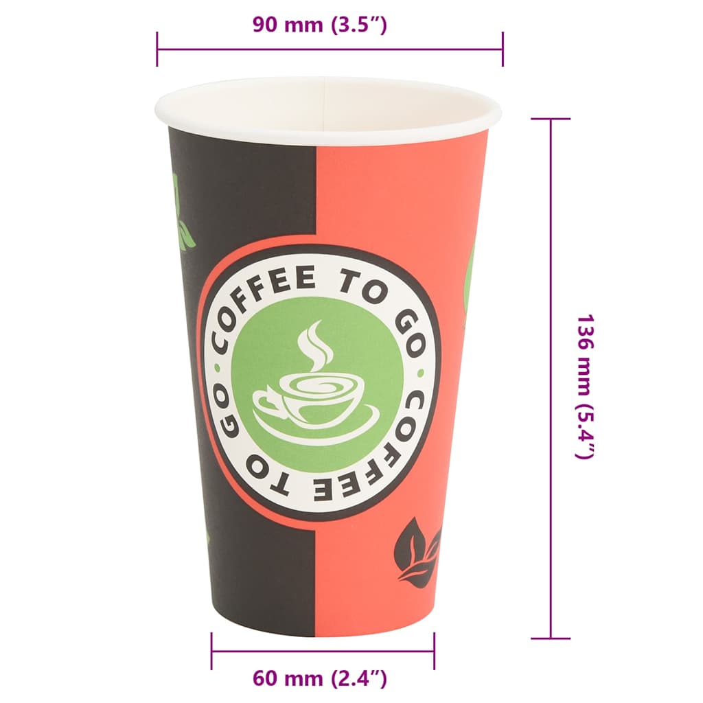 Papieren koffiekopjes 1000 st 16oz 400 ml rood en zwart is nu te koop bij PeponiXL, paradijselijk wonen!