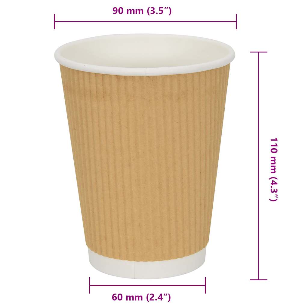 Papieren koffiekopjes 500 st 12oz 300 ml bruin is nu te koop bij PeponiXL, paradijselijk wonen!