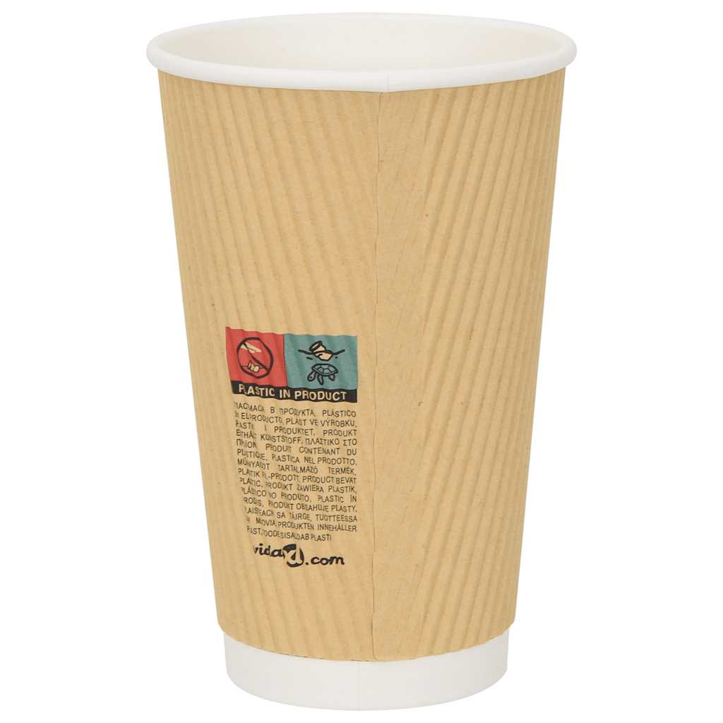 Papieren koffiekopjes 500 st 16oz 400 ml bruin is nu te koop bij PeponiXL, paradijselijk wonen!