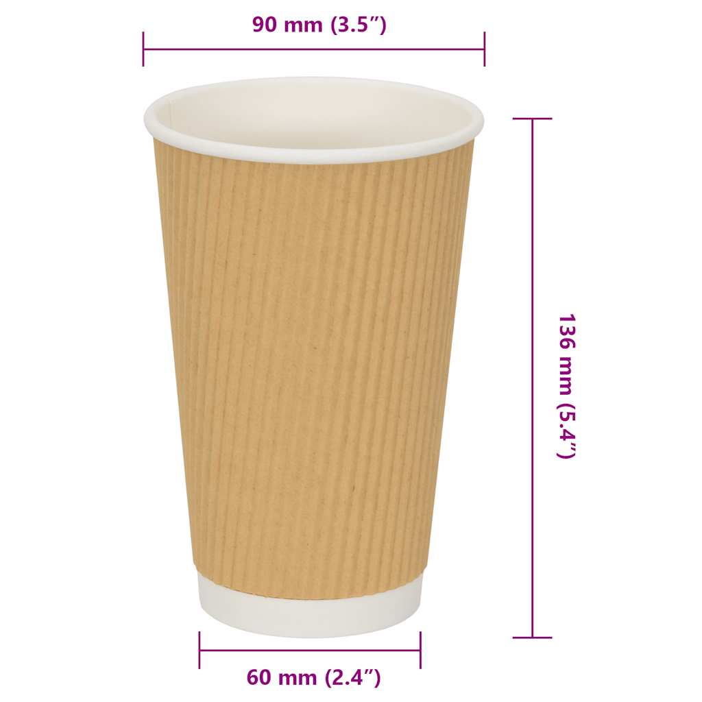 Papieren koffiekopjes 500 st 16oz 400 ml bruin is nu te koop bij PeponiXL, paradijselijk wonen!